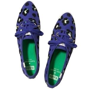 Keds X Kate Spade Blue Green Leopard Print Pointer Sneaker